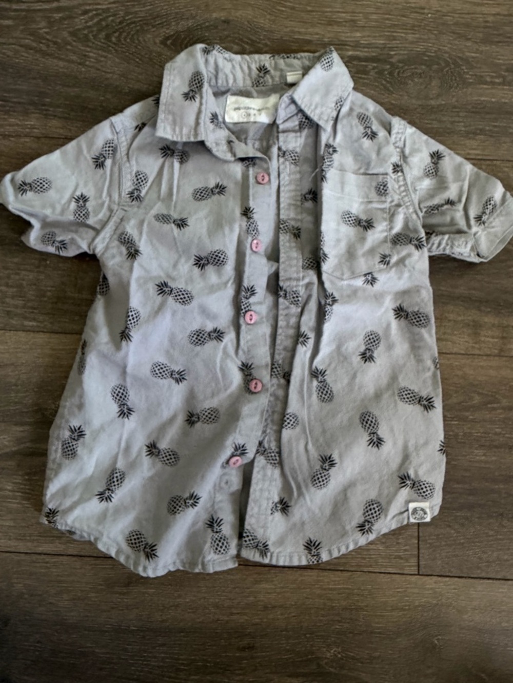 Sz4 kids Pineapple Print Short-Sleeve Shirt - Light Gray